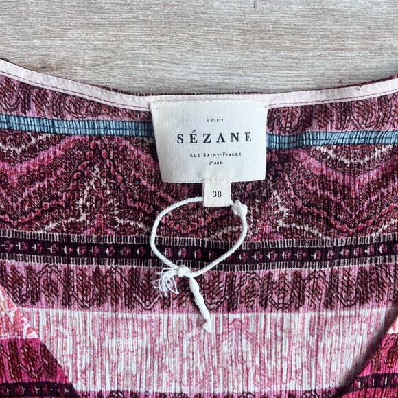 Sezane Cherry Blouse - Size 38 - Cotton Silk Blend - Picture 2 of 5